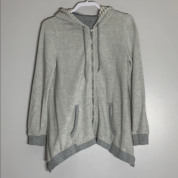 Calvin Klein Performance Burn Out Zip Up Hoodie Sweatshirt small grey - Picture 1 of 8